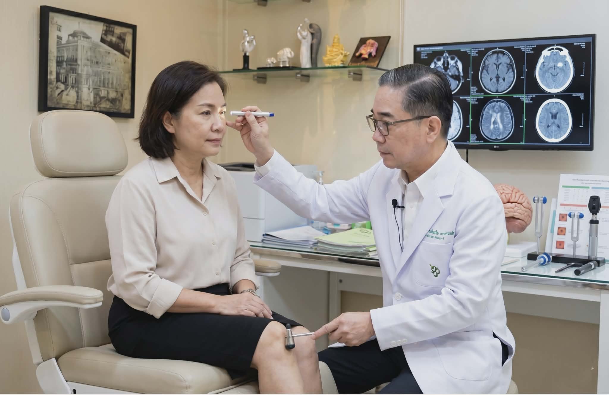 TS.BS Trần Đức Tâm đang khám bệnh